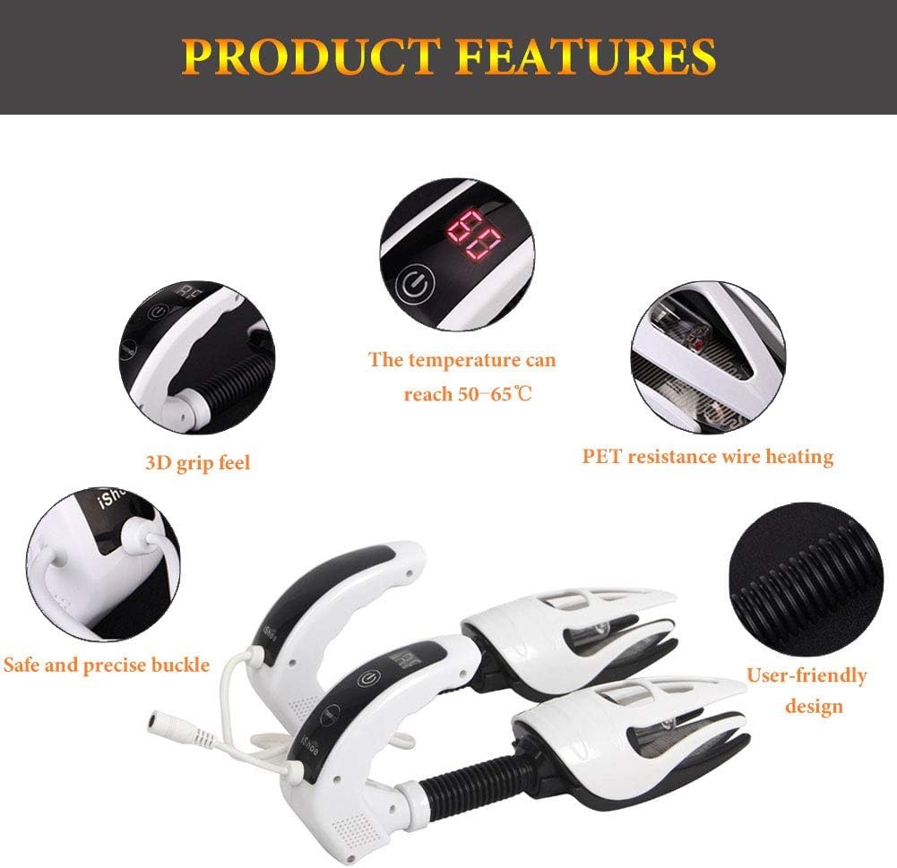 Asciugascarpe per Stivali, Disinfezione Deodorante per La Casa Scarpa UV Dr Macchina per Scarpe in Pelle Scarpe Sportive Stivali da Neve Pantofole Elettriche Portatili, White