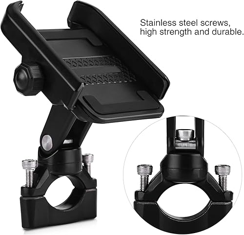 Miniatura 4 de Keenso Soporte de teléfono celular para motocicleta, soporte universal ajustable para manillar para teléfono móvil de 4 a 6 pulgadas, color negro