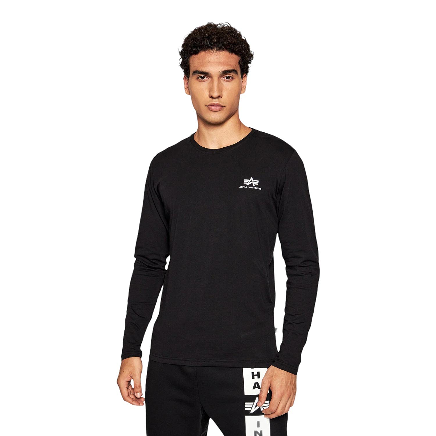 Alpha Industries Basic LS Small Logo Long Sleeve for Men Black