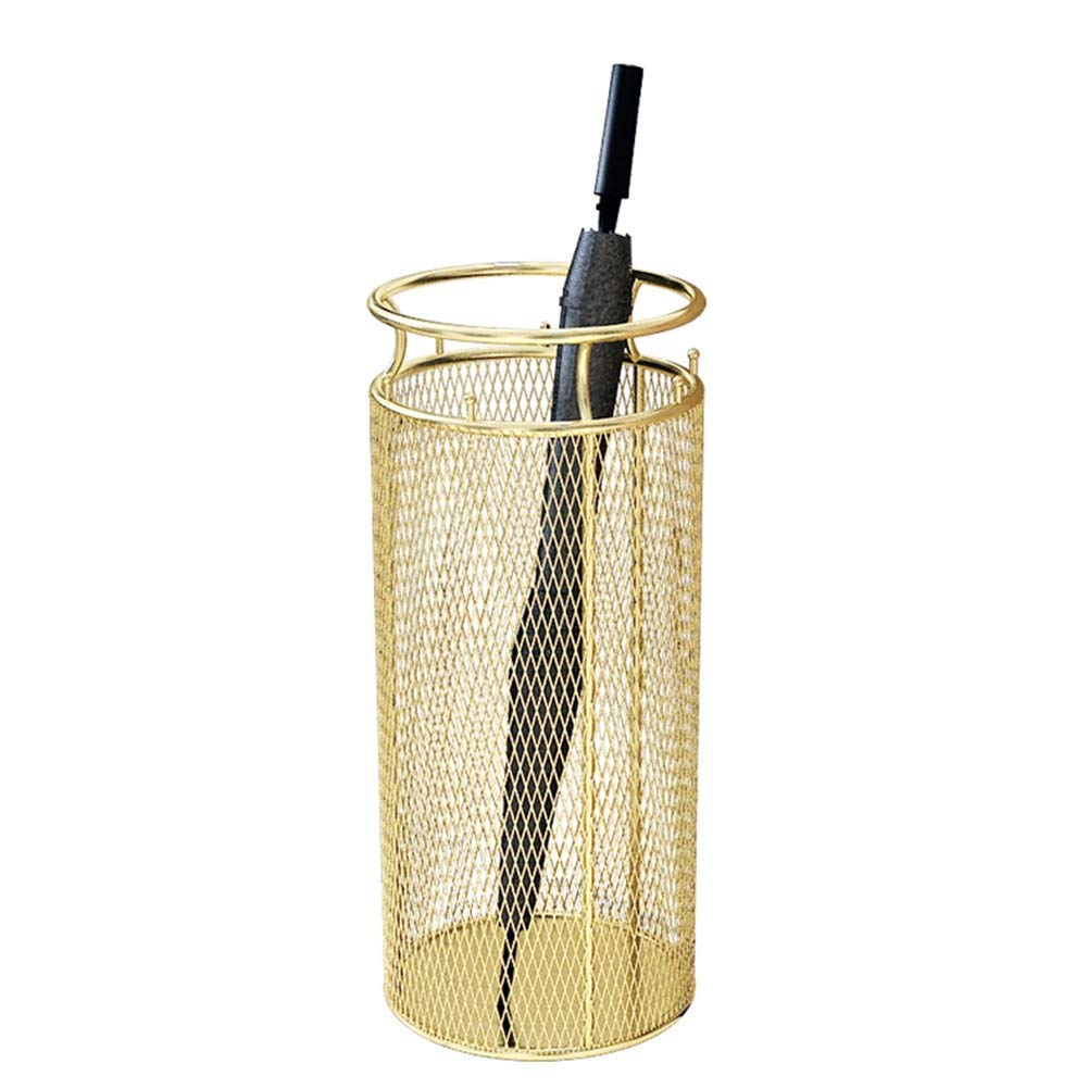 Porte-parapluie rond doré pour ranger les bâtons de marche à la maison