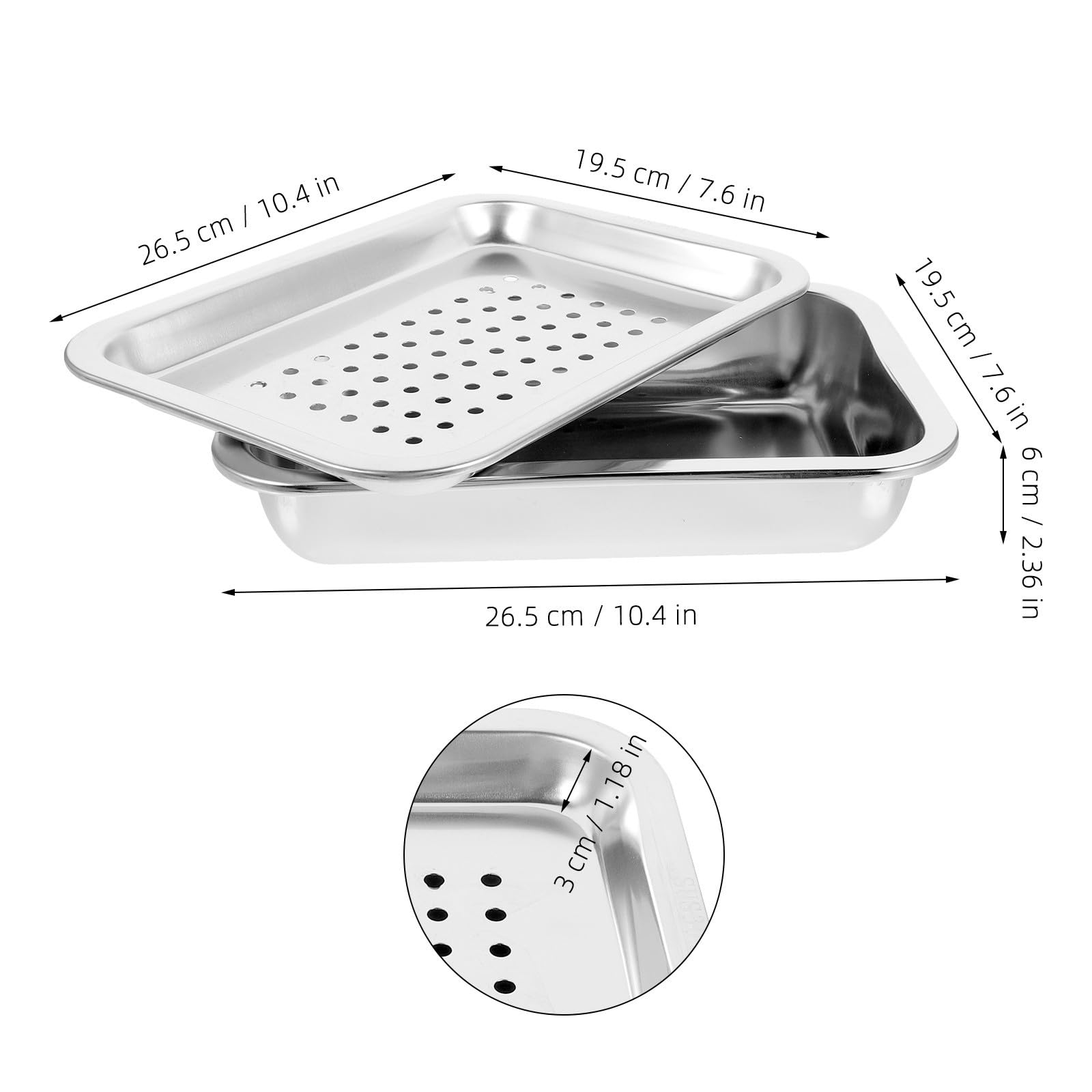 SOIMISS 2 Juegos Bandeja para Germinar de Acero Inoxidable, Plata