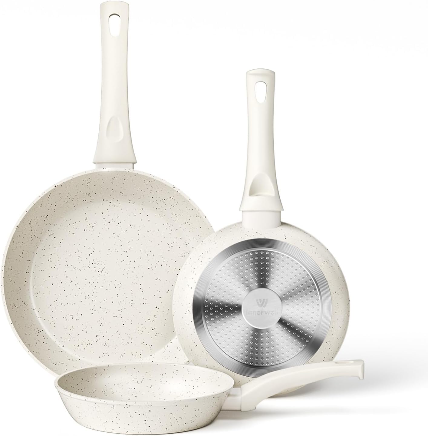 Set 3 Padelle Antiaderenti In Granito 20/24/28 Cm Con Coperchio - Per Tutti I Fuochi, Senza PFOA - Foto 13