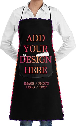 Delantal de cintura personalizado con bolsillos con logotipo de foto personalizado, medio delantal de cocina, pinafore barman