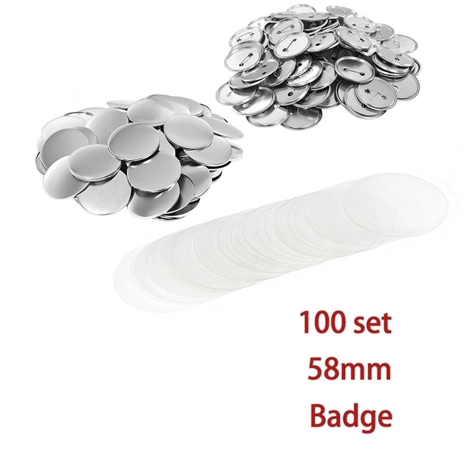 Material de insignia en blanco 58MM 100SET Pizarra blanca DIY