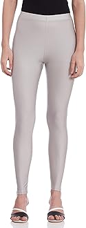 GO COLORSWomen's Mid Rise Shimmer Skinny Fit Leggings