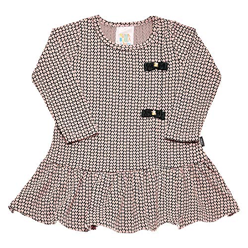 Vestido Rosê - Bebê Menina Malha Jacquard 42115-1 Vestido Rosa Bebê Menina Malha Jacquard Ref:42115-