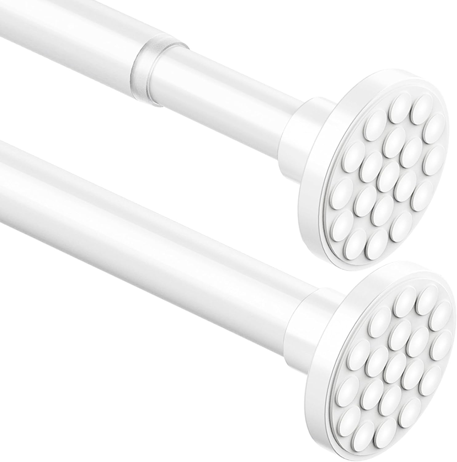 Gardinenstange 300 CM Lang Duschstange ohne Bohren Ausziehbare Teleskopstange Vorhang Duschvorhangstange für Badezimmer,Schlafzimmer Weiß(85-270CM Φ32mm)