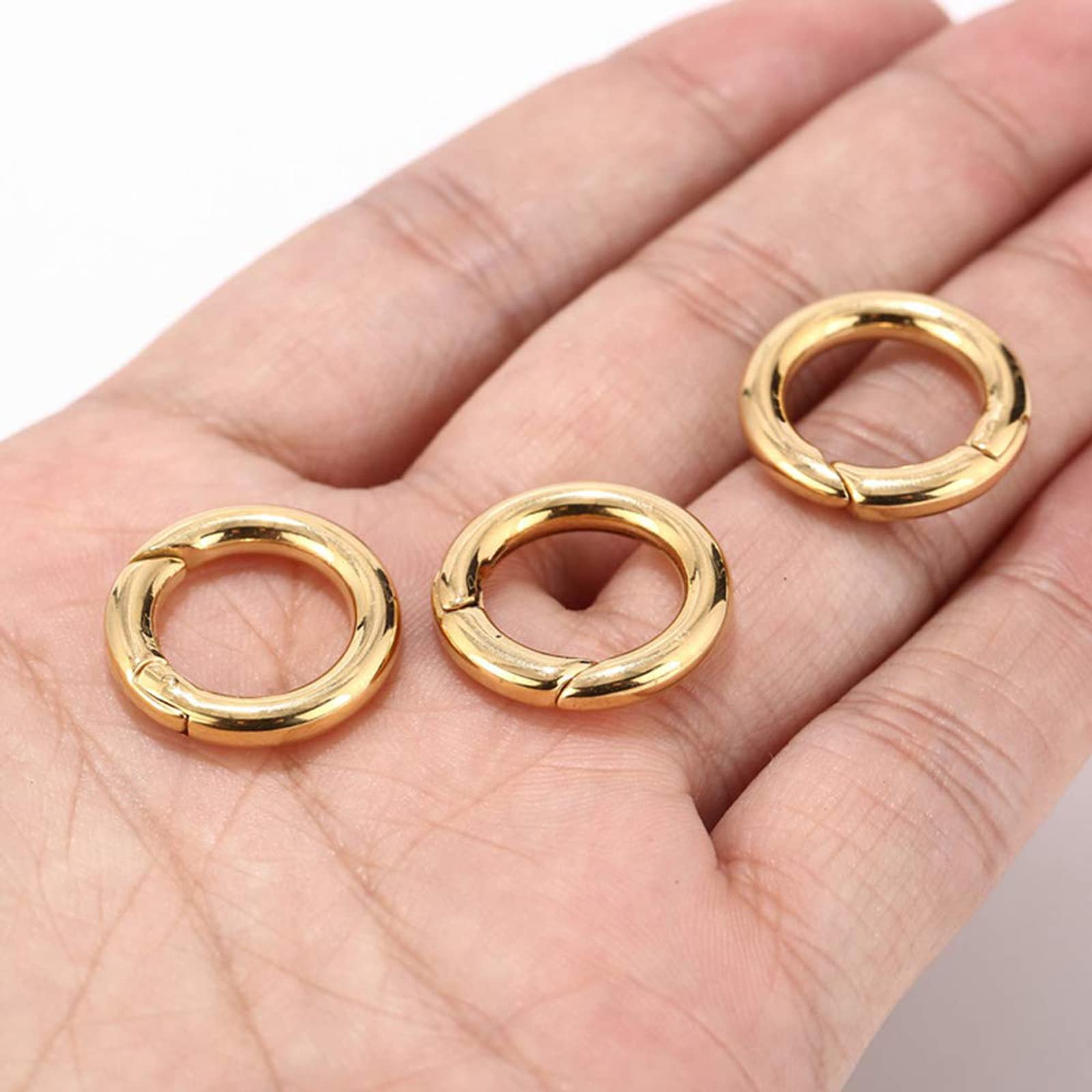 26mm Scatto Molla Rotonda, Moschettoni Piccoli Clip Scatto Molla Rotonda 6 Pezzi Anello Portachiavi, Moschettoni per Borse, Anelli Aperti, Moschettoni a Innesco Gancio Fibbia Portachiavi-O