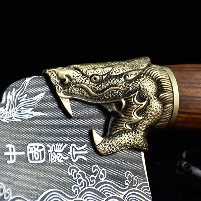 Meat Cleaver, Handmade Fixed Blade Chinese Chef Knives Meat Cleaver Slaughter Vegetable Cutter Kitchen Cooking Tools Bone Chopper