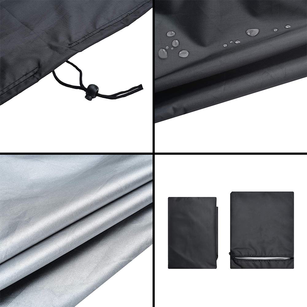 Hoes voor Tuinbank Buiten, Waterbestendig 2/3/4 Zits, Beschermhoes met Trekkoord, 210D Oxford-stof, Zwart, 190x66x89cm