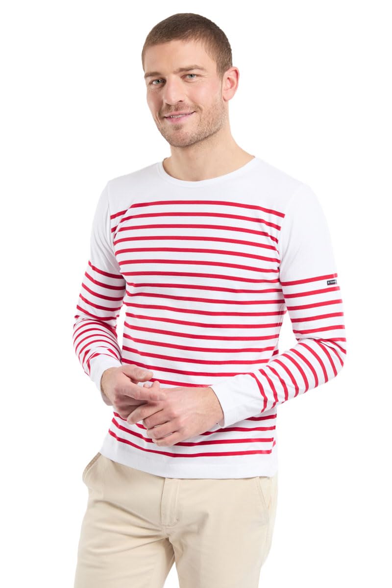 Armor Lux Men's 76832 Long Sleeve Top Not Applicable, Multicolour (Blanc/Braise 320), XX-Large (Manufacturer Size: 2XL)