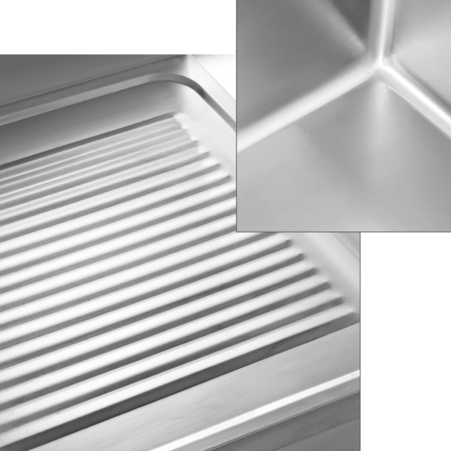 Plonge Inox Professionnelle 1 Bac avec Égouttoir à Droite – 1200 × 700 mm – Dosseret 100 mm