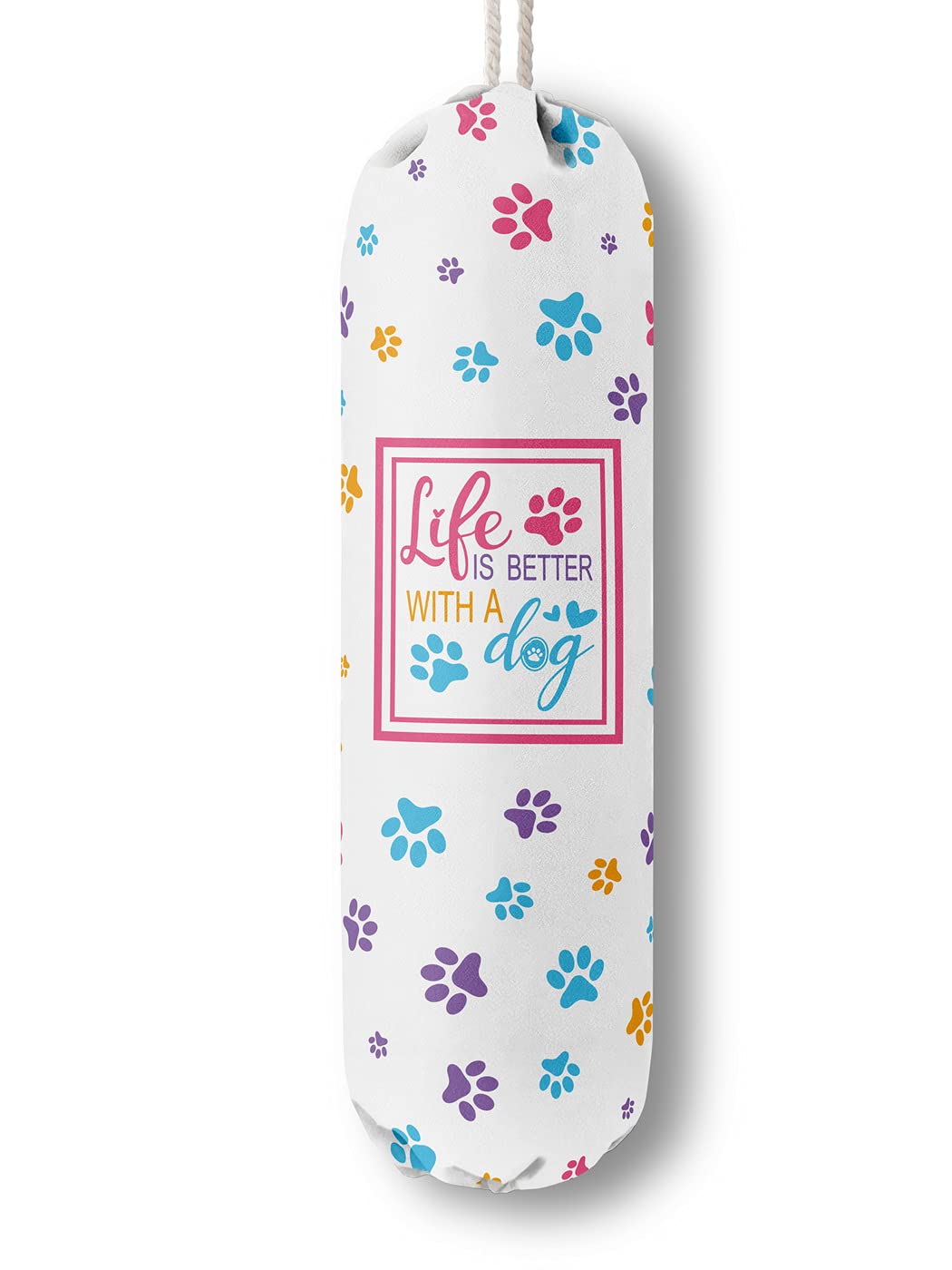 Funny Life Is Better With A Dog, Grocery Bags Holder Organizer For Shopping Bags, Wall Mount Plastic Bags Storage Container Dispensers, Gift For The