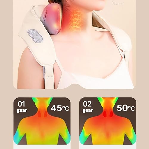 Miniatura 6 de 1 masajeador de cuello y hombro, masajeador portátil Shiatsu calentado, masaje DeepTissue 4D, masajeadores de manos reales con calor, masajeadores