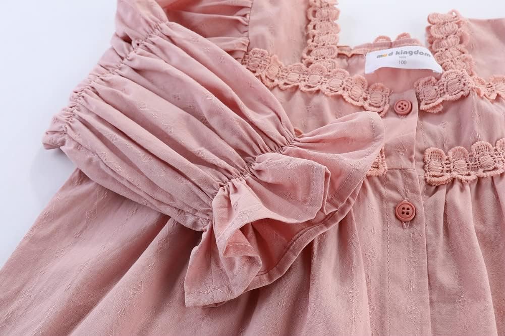 Mud Kingdom Girls Long Sleeve Blouse Button Down Solid Color Loose Fit - Image 5