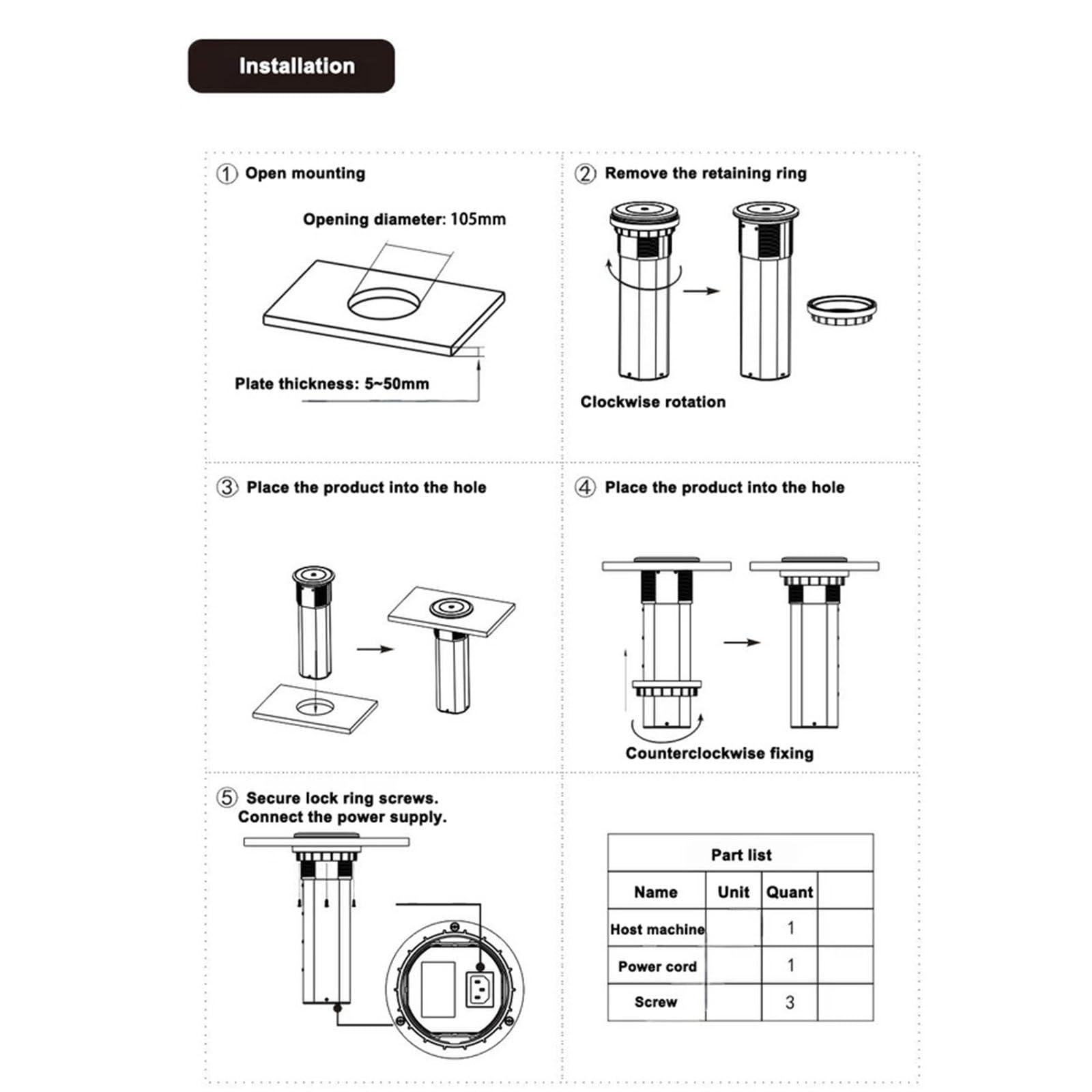 Presa elettrica di sollevamento 2 posizioni spina universale + 2 porte B + 2 tipo C + 15 W wireless + altoparlante Bluetooth presa da tavolo nascosta,B