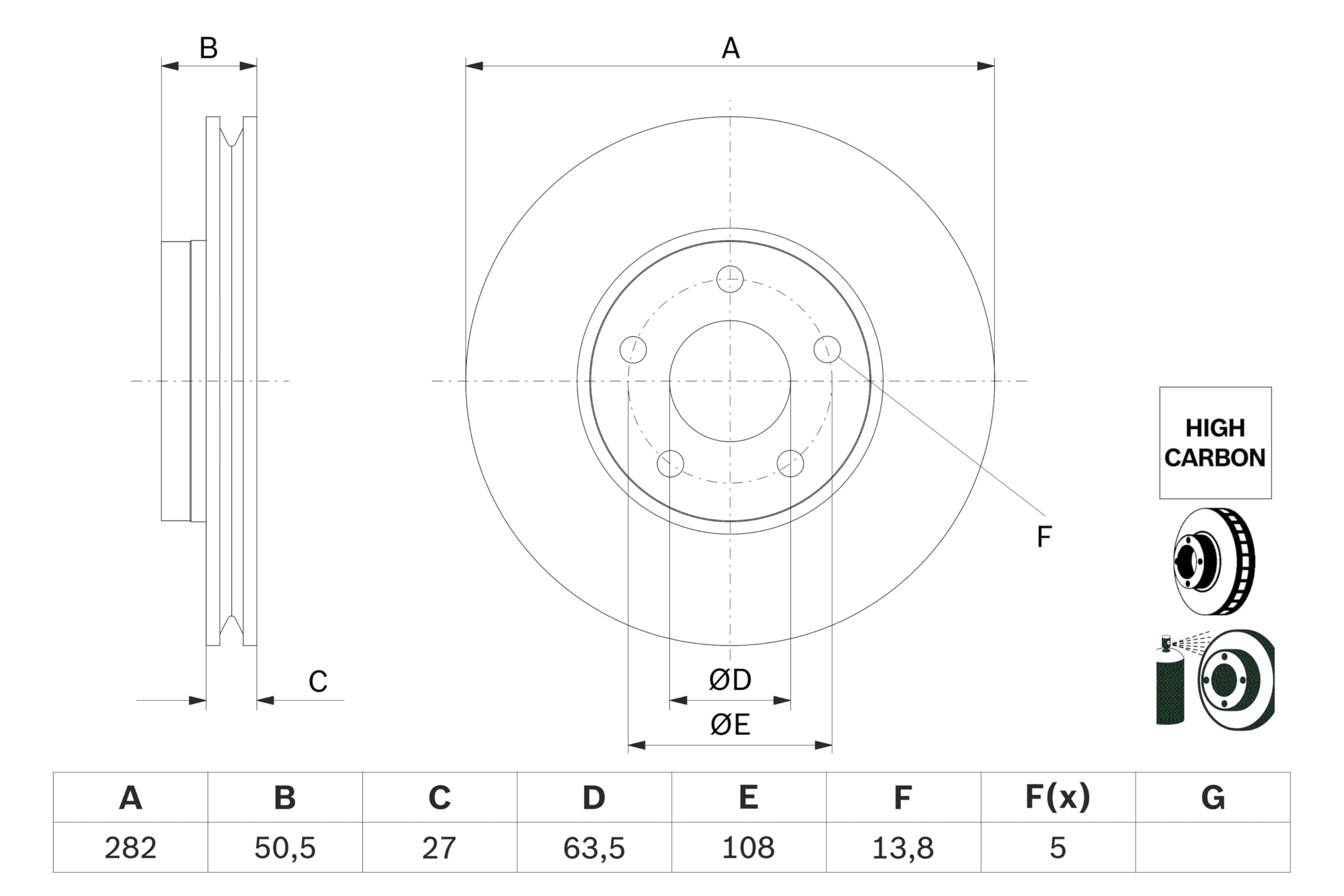 Bosch BD2826 Tarcze hamulcowe - Oś przednia - Certyfikat ECE-R90-1 zestaw 2 tarcz