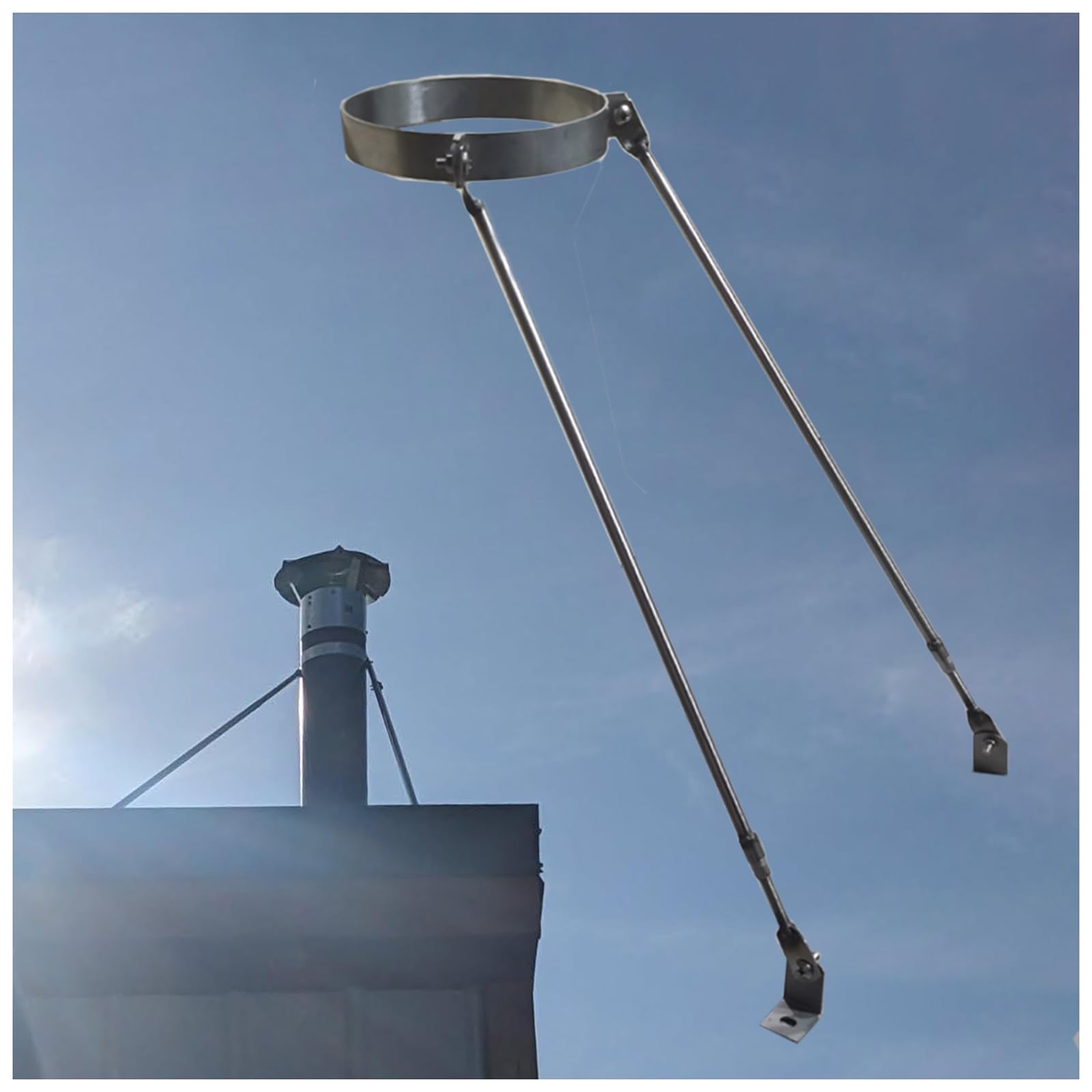 Staffa di supporto per camino in acciaio inossidabile per installazione sicura di stufe a legna e tubi di scarico