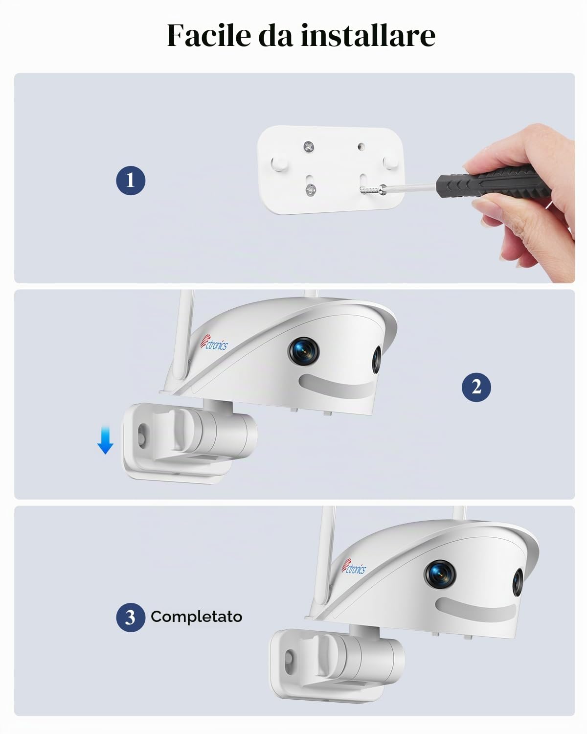 Ctronics 2.5K 4MP Telecamera WiFi Esterno con Angolo Ultra-ampio di 180°, Doppio Obiettivo Videocamera Sorveglianza Wi-Fi 2.4/5 GHz, Rilevamento di Persone/Veicoli/Animale, Visione Notturna a Colori | Angolo Ultra-ampio di 180°, Wi-Fi 2.4/5 GHz, Rilevamen