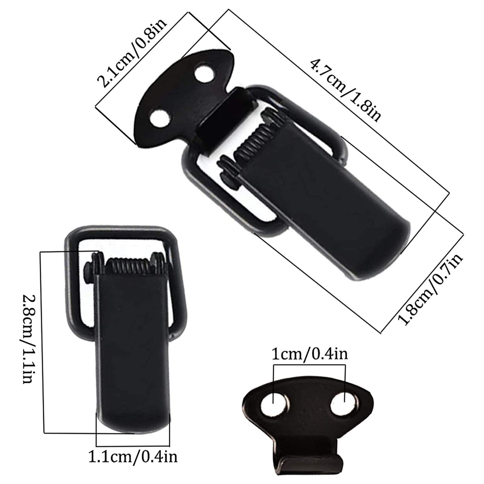 Moraillon Chiusura 8 Pz Serratura Tensione In Acciaio Inox Serratura Cassa Blocco Leva Bloccaggio Dondolo Chiusura Per Scatola Cassetto Armadio Cassetto Cassetta Strumenti Schwarz