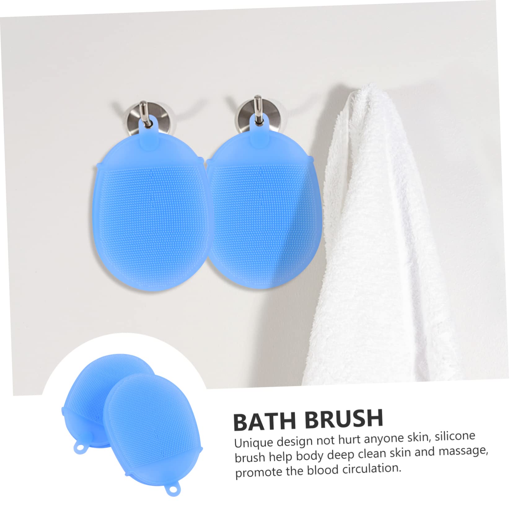 Angoily 2piezas Cepillo de Baño de Silicona Depurador Corporal para Exfoliar y Masajear Cepillo de Limpieza para Lavar el Cabello la Ducha