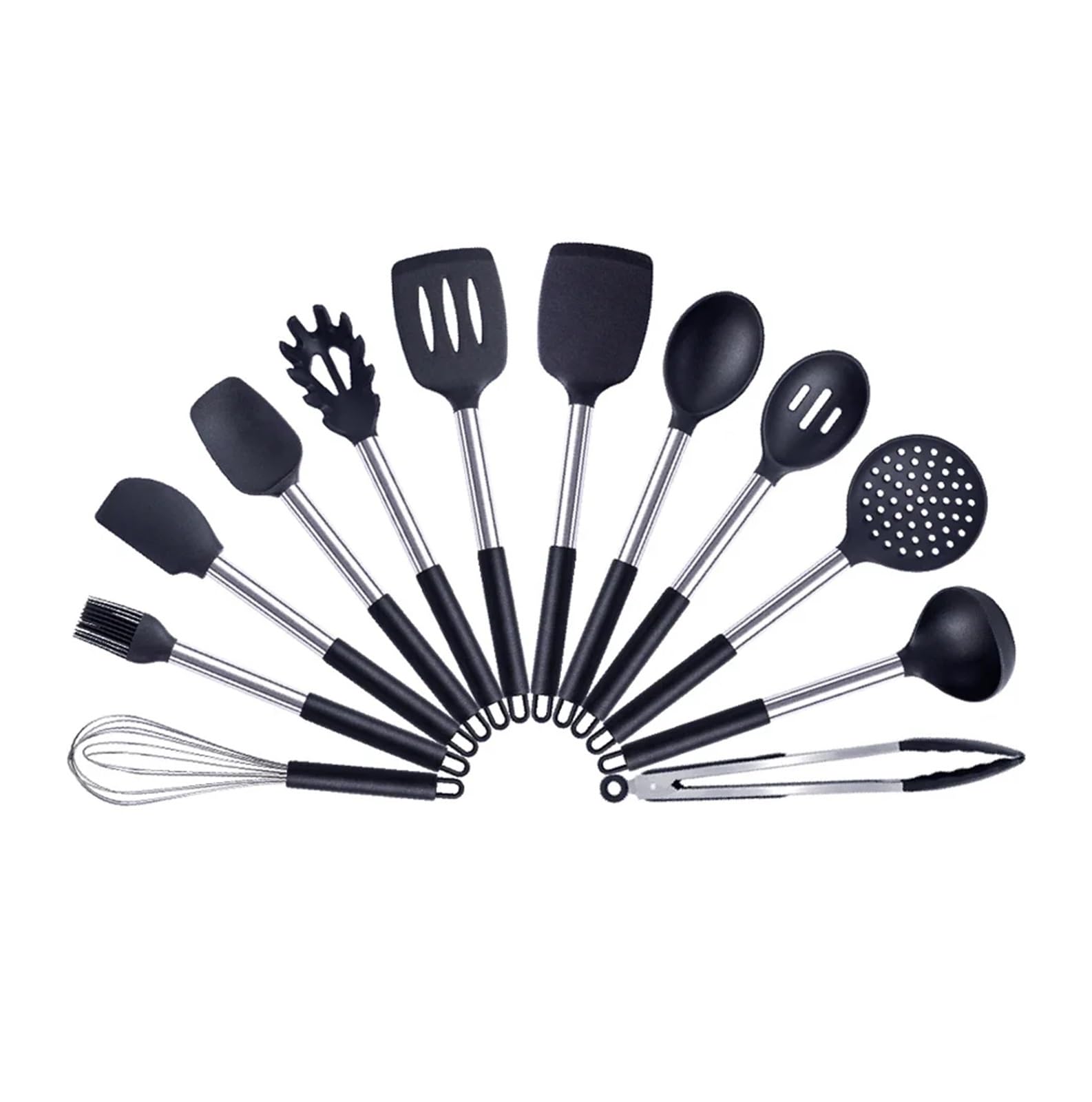 Juego de utensilios de silicona, resistentes al calor, antiadherentes, utensilios de cocina, espátula, cuchara y kit