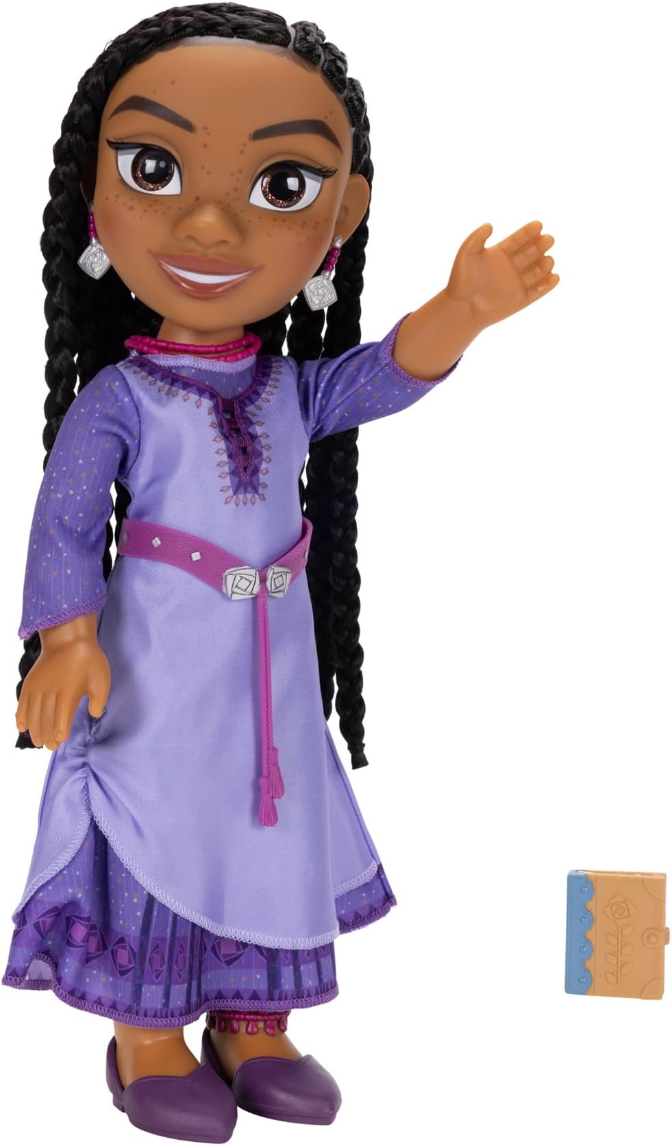 Disney’s Wish Asha Doll, 14” / 35cm Tall Fashion Doll with Royal Reflection Eyes and Hand Braided Hair, includes Removable Dress and Shoes for Girls Ages 3+