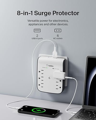 Miniatura 8 de Protector de sobrecarga Belkin con Puerto USB. 2,1 A Blanco y Gris