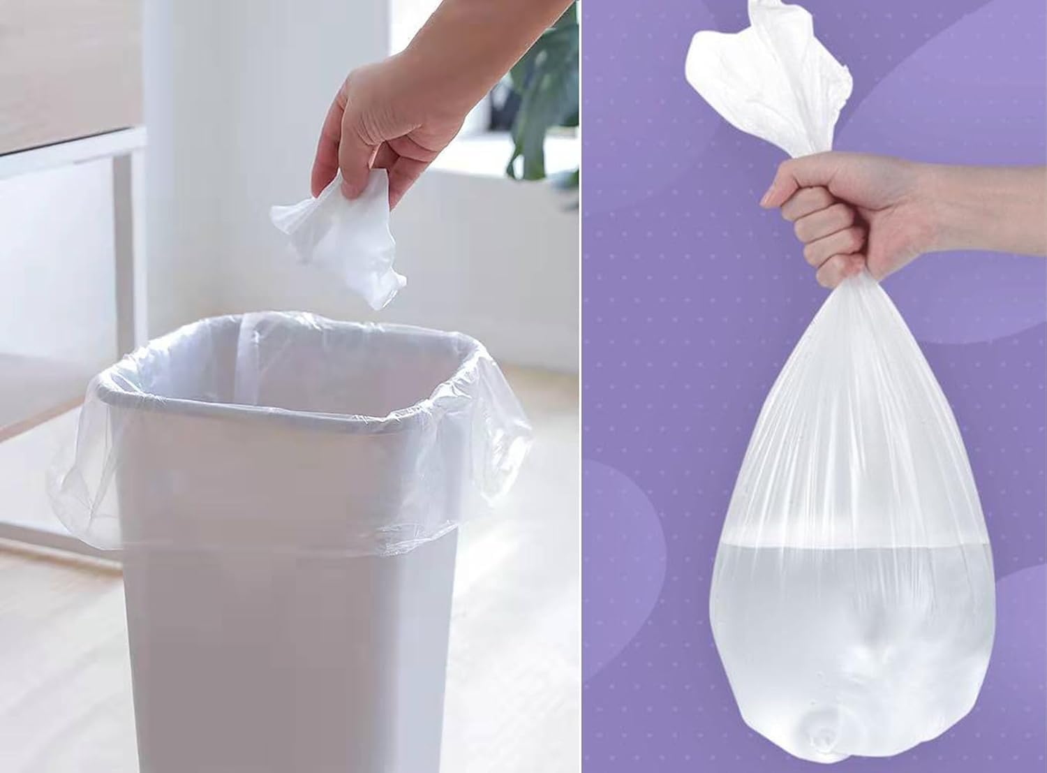 240 Count 8 Gallon Trash Bags Clear Medium Garbage Bags Strong, Leakage-Free,Unscented 30 Liter Thick for Bathroom, Office, Kitchen Waste Basket Trash Can (Clear, 8 Gallon-240 Count)