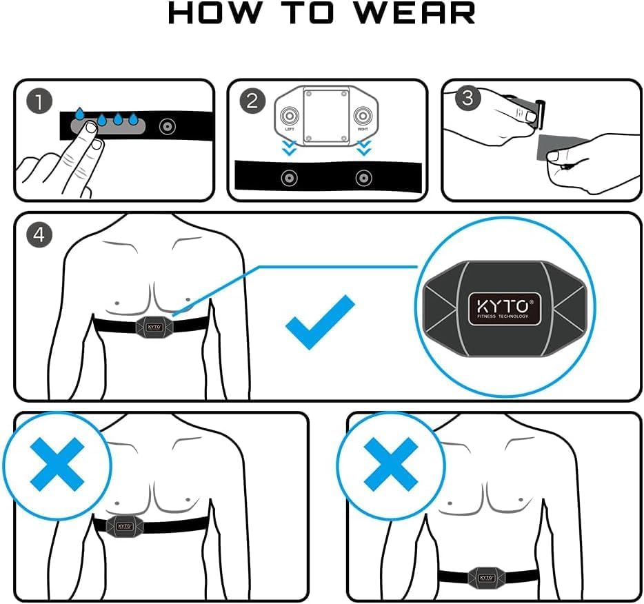 Miniatura 4 de KYTO Heart Rate Monitor Chest Strap, ANT+ Bluetooth, Compatible with iOSAndroid APPs, CyclingYogaBasketballRunningFitness ExerciseBoxing