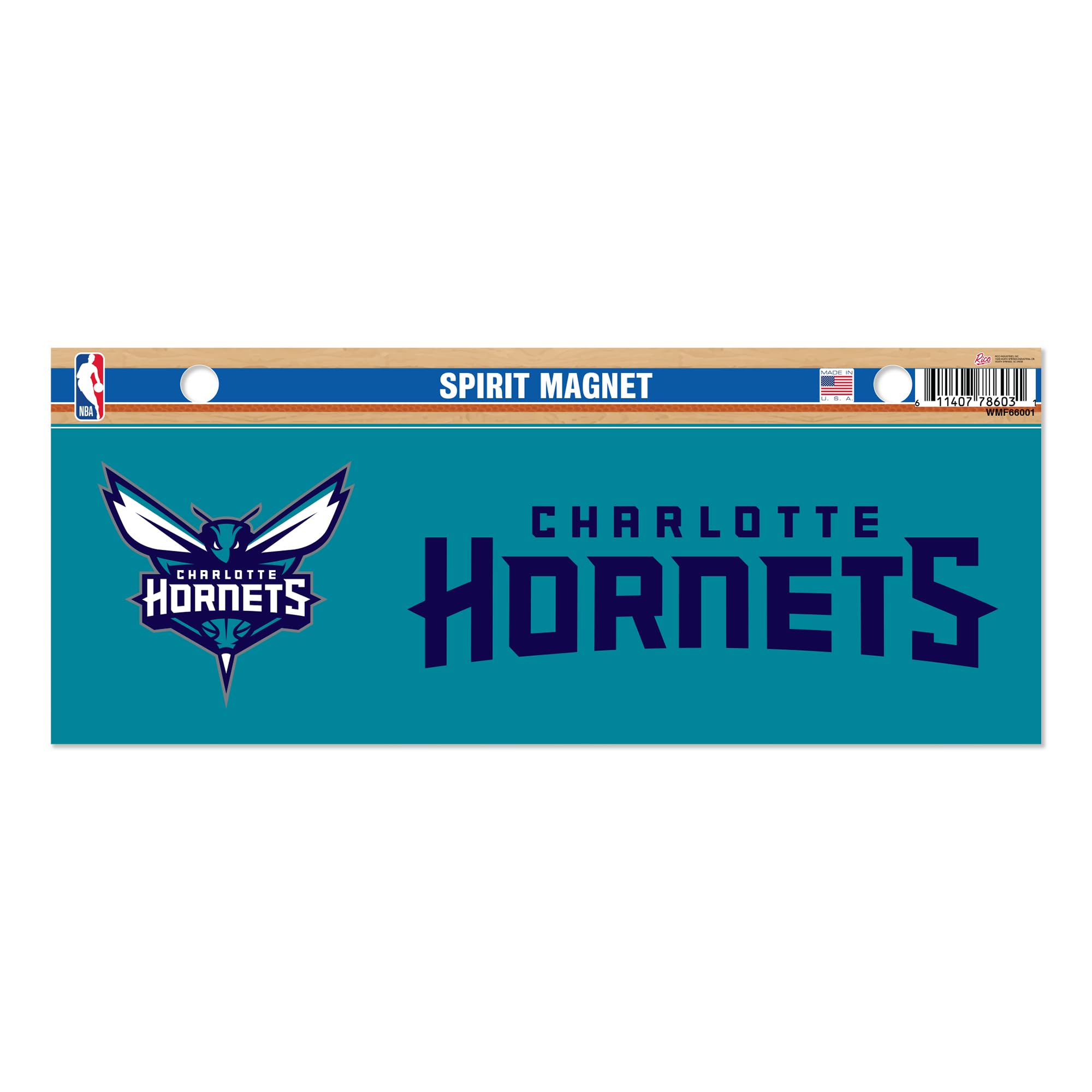 Rico Industries NBA Basketball Charlotte Hornets 4 x 10 Team Spirit Magnet - Car, Home Décor - Refridgerator, Office, Kitchen