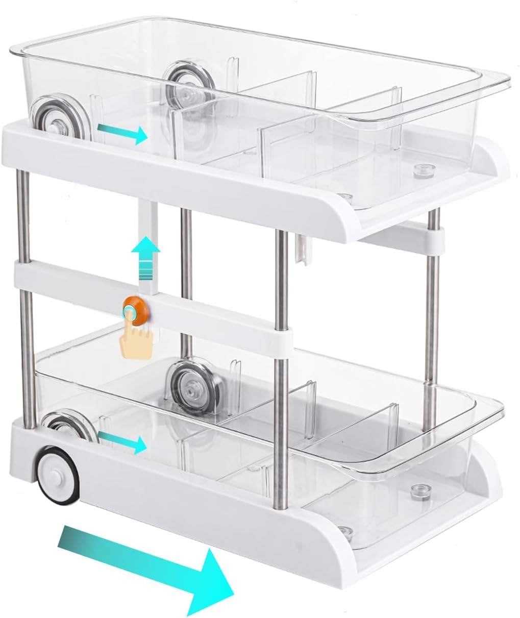 COKIHOM Spülschrank Organizer - 2-stufiger Unterschrank Organizer Transparent
