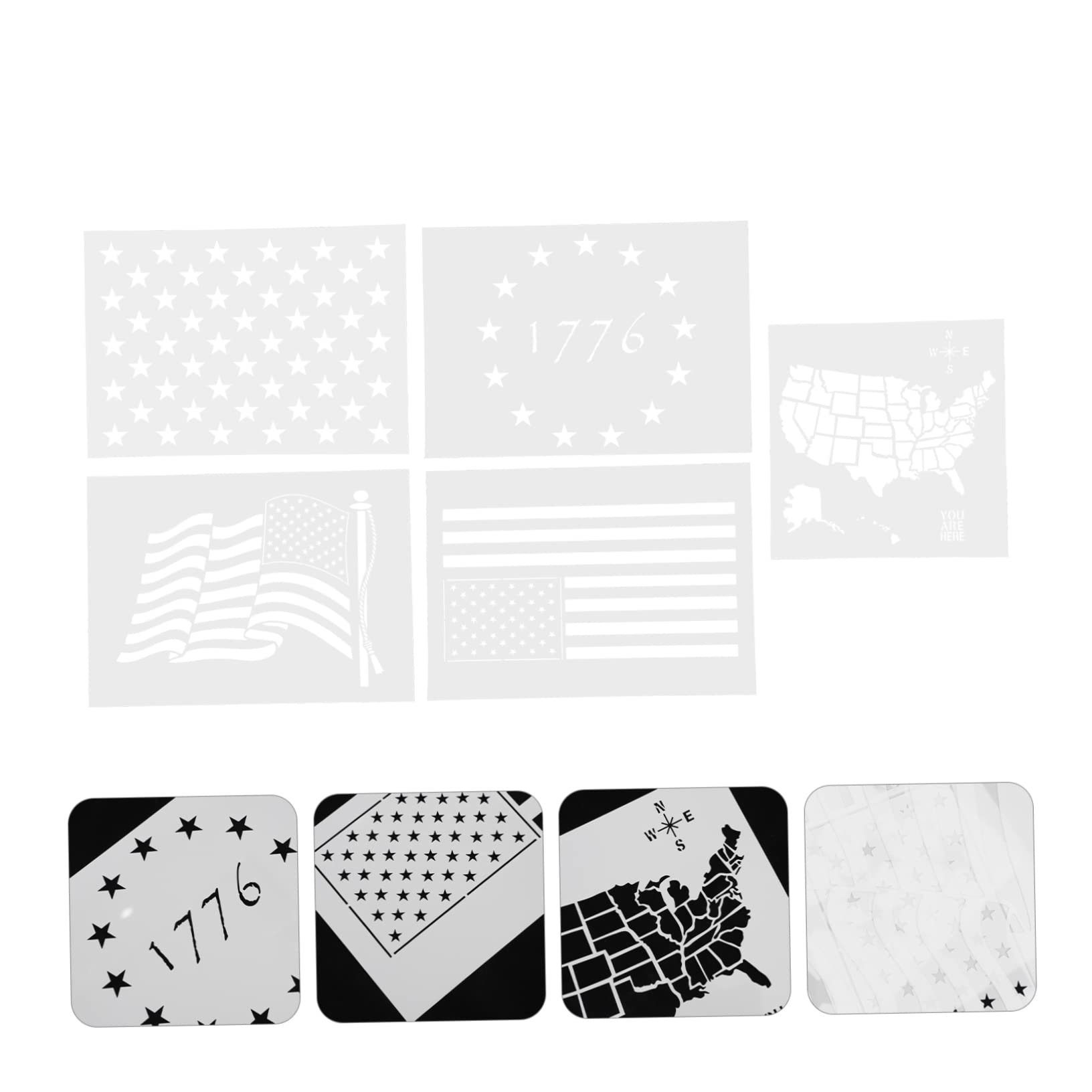 SHINEOFI 2 Set di Stencil con Numeri Grandi Modelli di Pittura Riutilizzabili per Larte Murale 5 Pezzi * 2