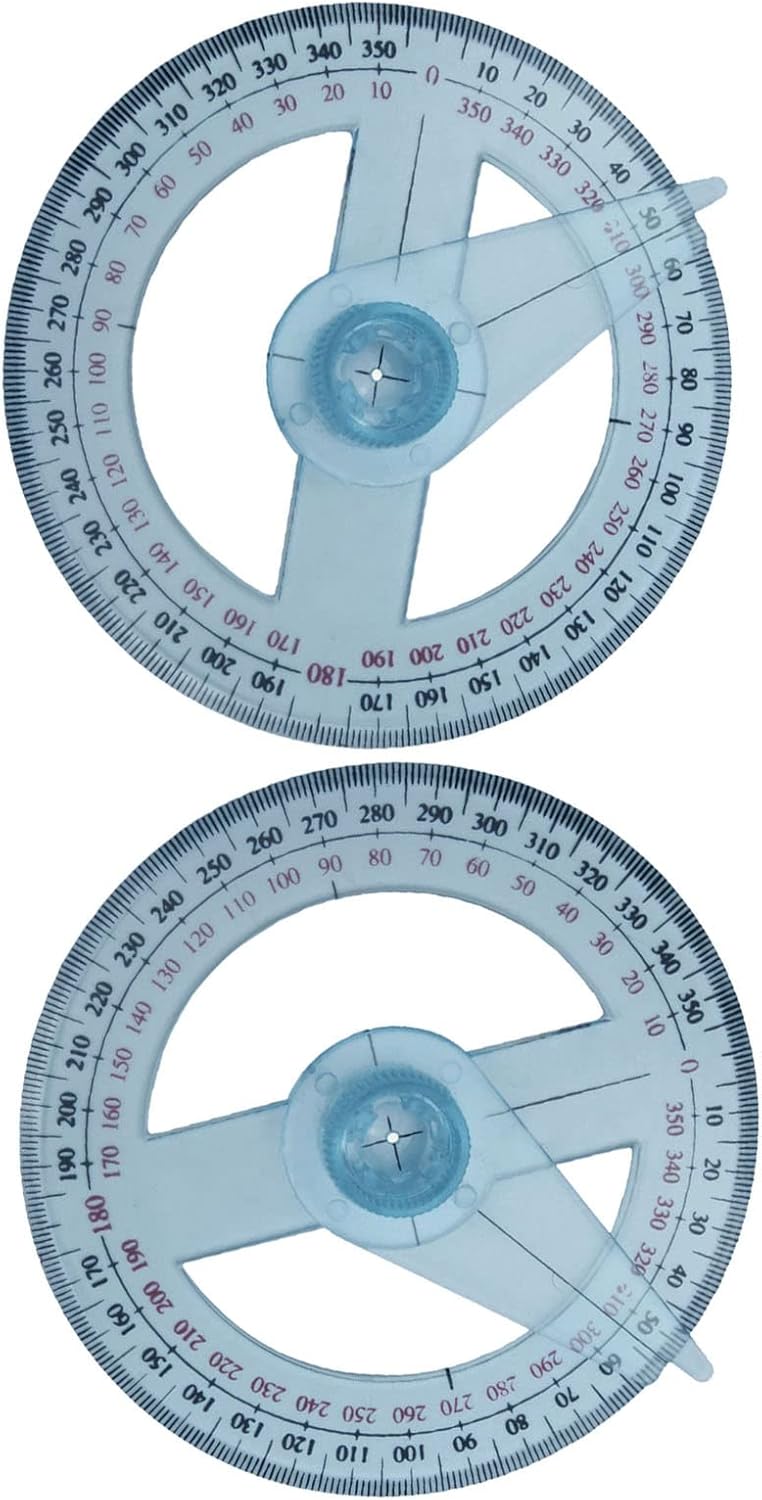 2 Pcs Circle Protractors 360degree Protractor Measuring