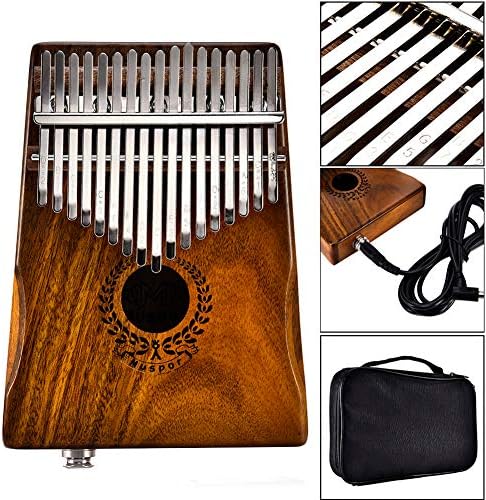Accreate 17 Keys EQ kalimba Acacia Thumb Piano Link Speaker Electric Pickup with Bag Cable