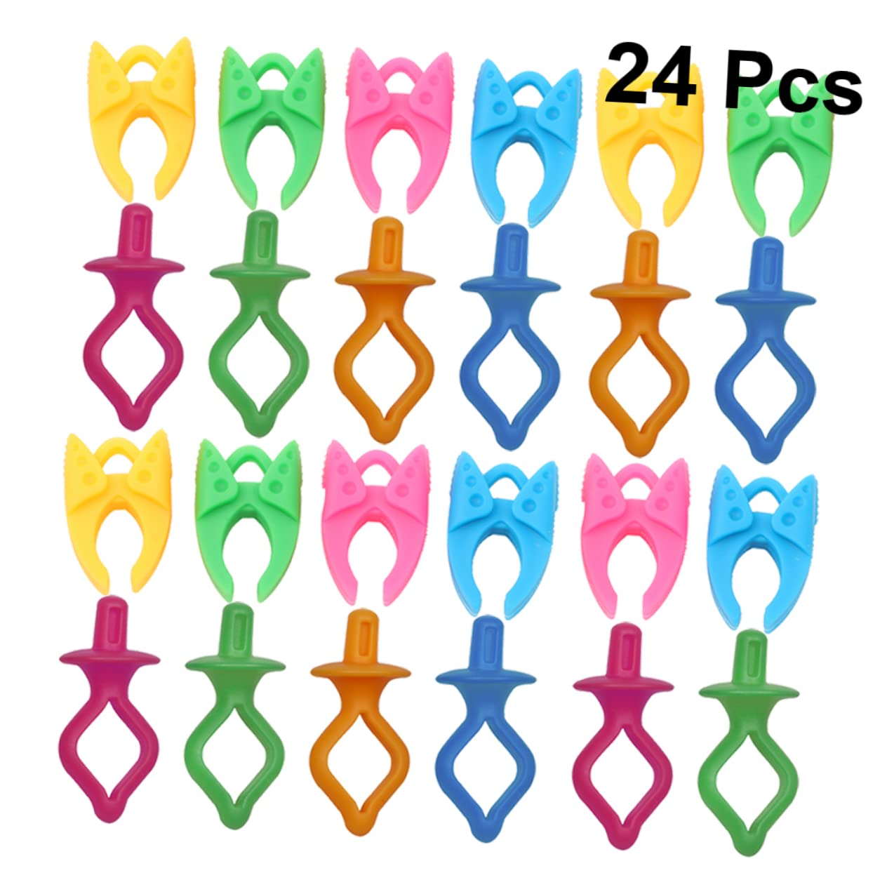 HOMSFOU 24Pcs Thread Organizer Clips Durable Bobbin Holder Clamp for Sewing Random Colors Prevents Tangles for Crafting and DIY Projects