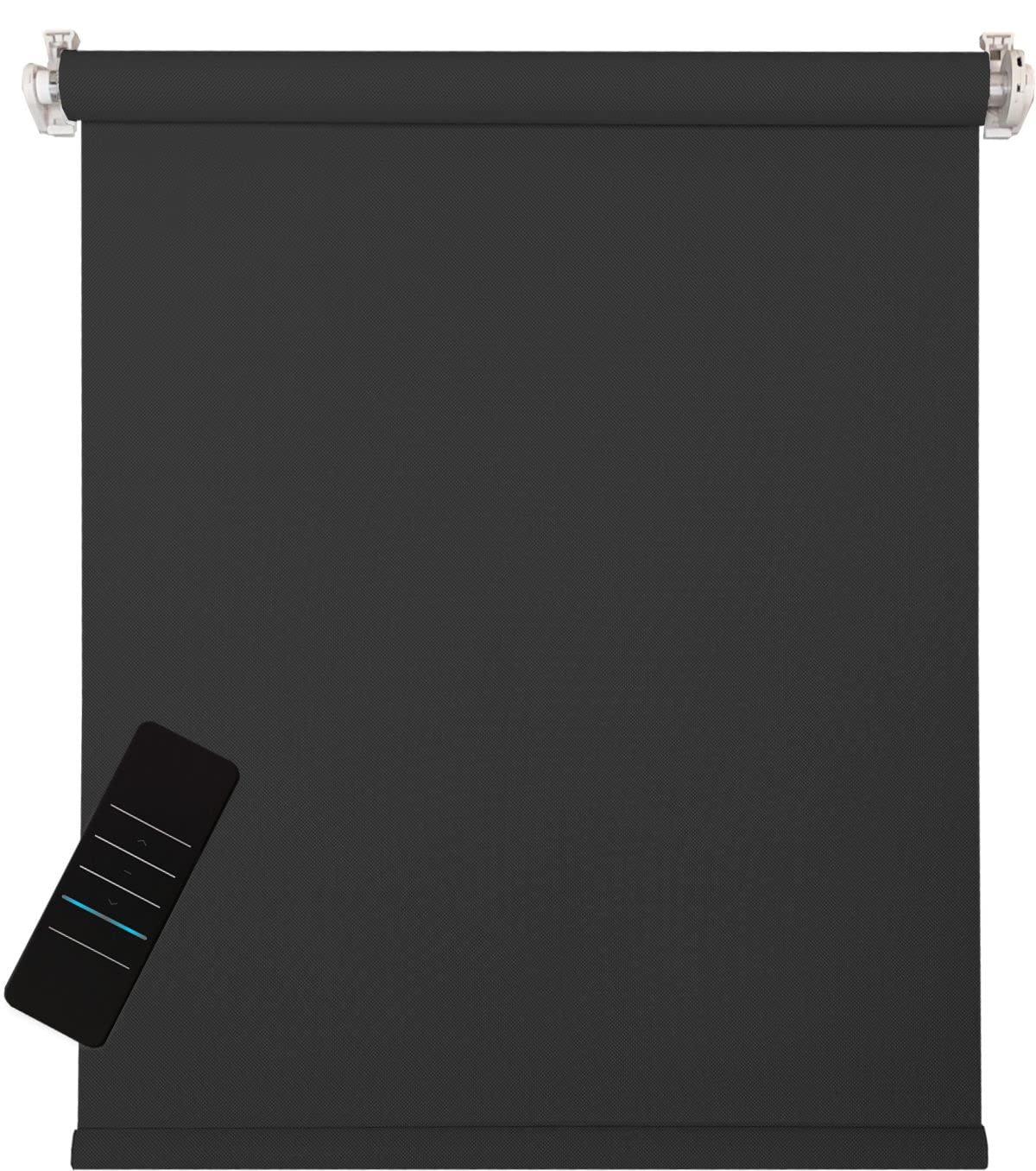 Store enrouleur électrique, noir, 5 % translucide, moteur sans fil et émetteur, 60 x 160 cm (1 pièce)