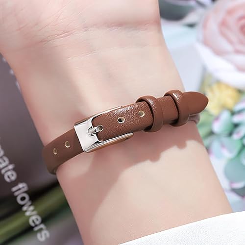 Miniatura 7 de BESTKANG Reloj de pulsera de cuero de moda para mujer, fácil de leer, reloj de pulsera de cuarzo casual resistente al agua, reloj de pulsera pequeño