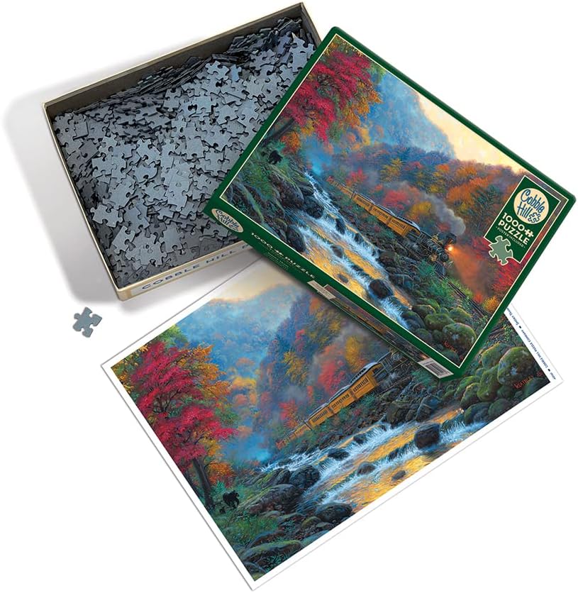 Cobble Hill 1000 Piece Puzzle - Smoky Train - Sample Poster Included