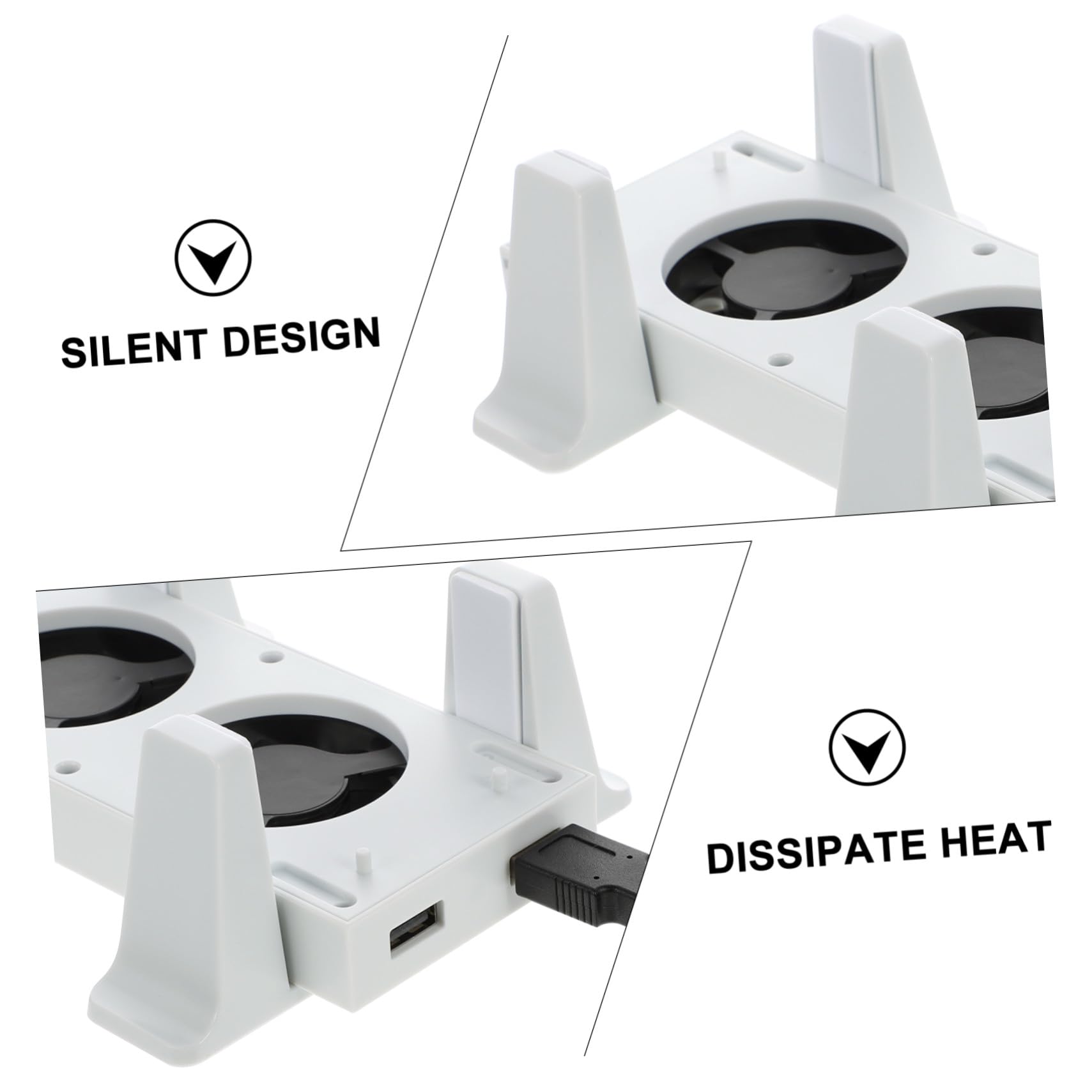 KOMBIUDA Soporte Vertical con Ventilador de Refrigeración Abs con 3 Niveles Ajustables y Dos Conectores Adecuado para Fiesta Verano y Disipación de Calor