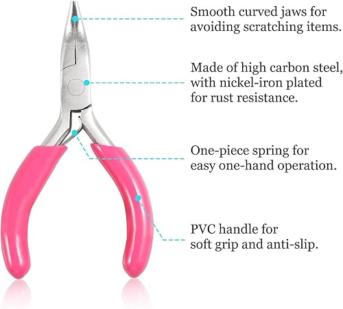Miniatura 9 de SPEEDWOX Alicates de punta redonda de 3 pulgadas con cortador de alambre de bucle, alicates para hacer joyas, alicates dobladores de alambre,