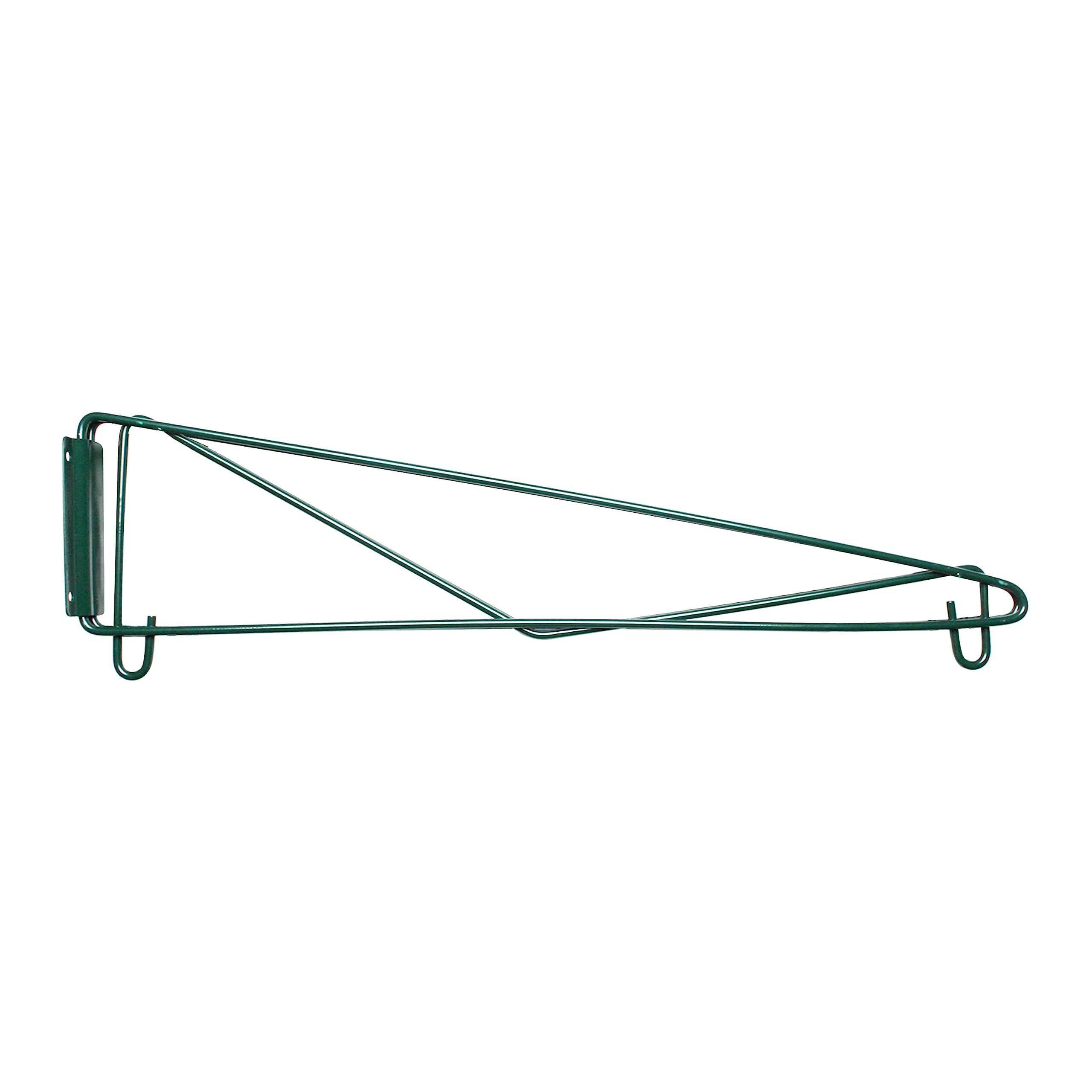 24” Single Shelf Support Direct Wall Bracket Green Epoxy Coated Iron- Wire Shelf Bracket for Pantry Kitchen Home Wire Shelf Bracket Wire Storage Racks Wall Mount Shelf