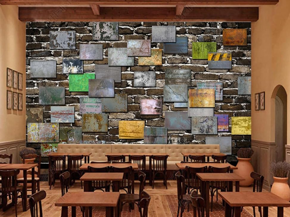 Poster géant mural aspect béton pour décorer une salle de restaurant