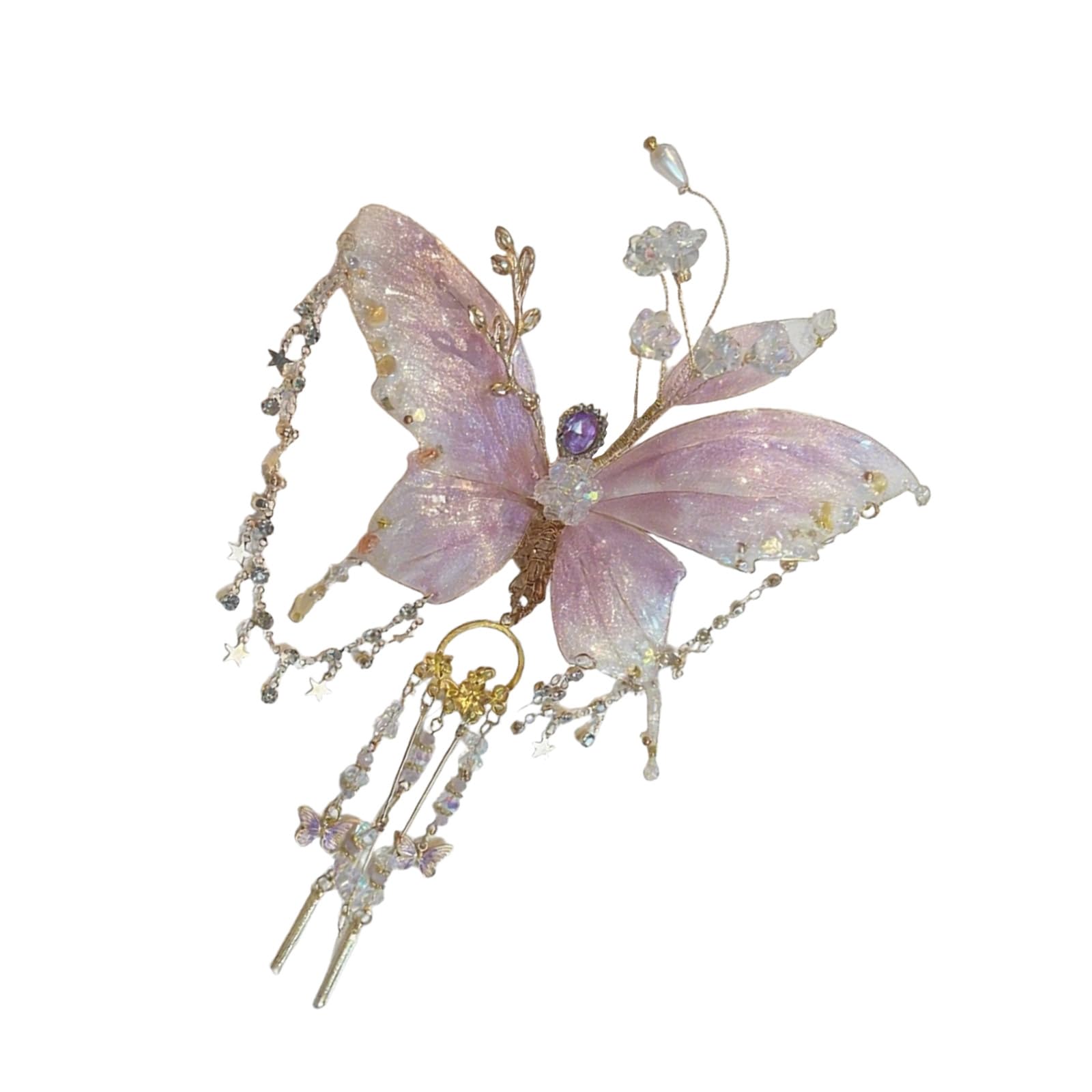 MICFENY Ancient Butterfly Hair Clip Dangling Hair Pin For Women with Delicate Tassels Traditional Costume Hair Accessories