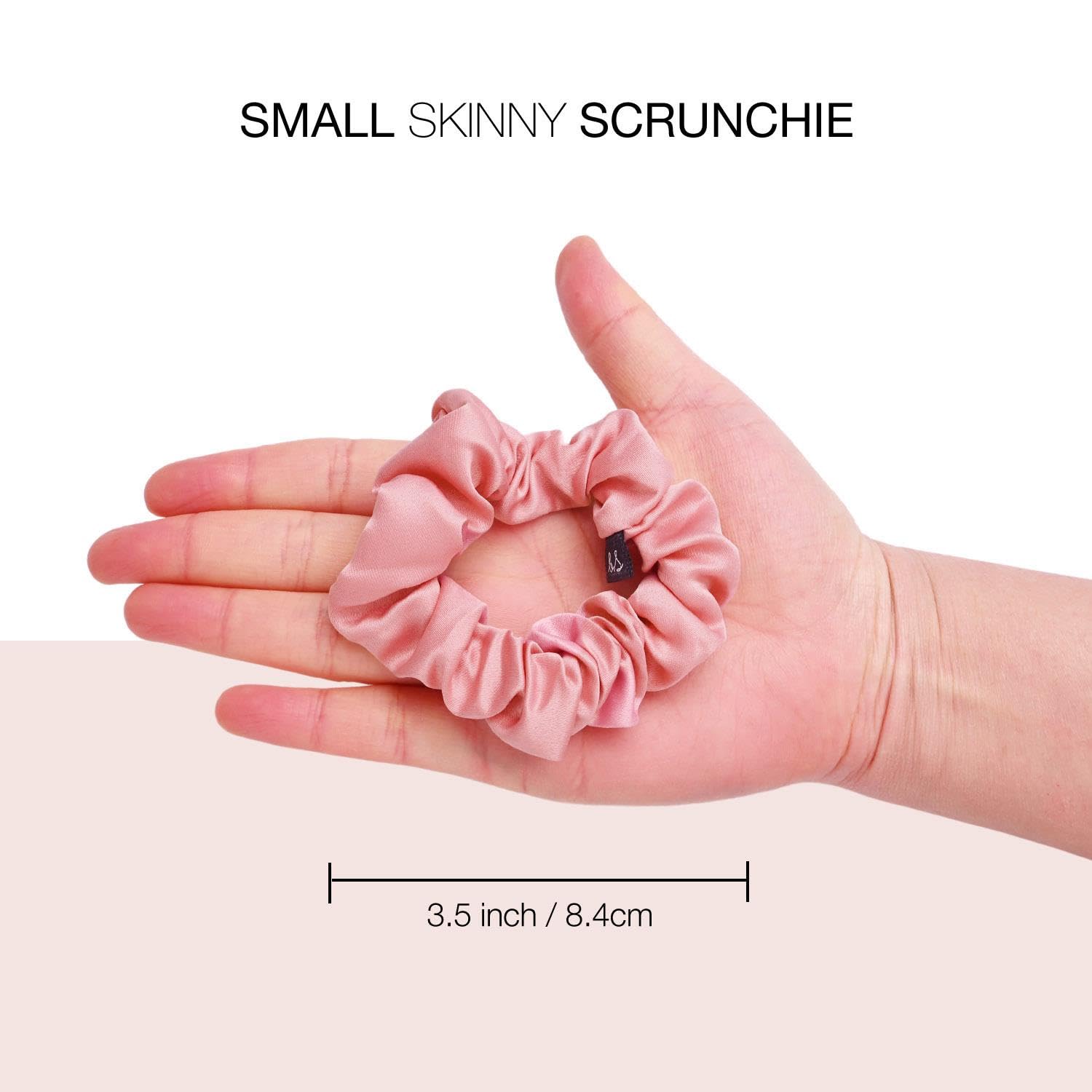 Basic Sense Skinny Satin Hair Scrunchies for Fine Hair Snag-Free, Strong Hold, A set of 6pcs, Pink, 1 count (Pack of 6) - Image 4