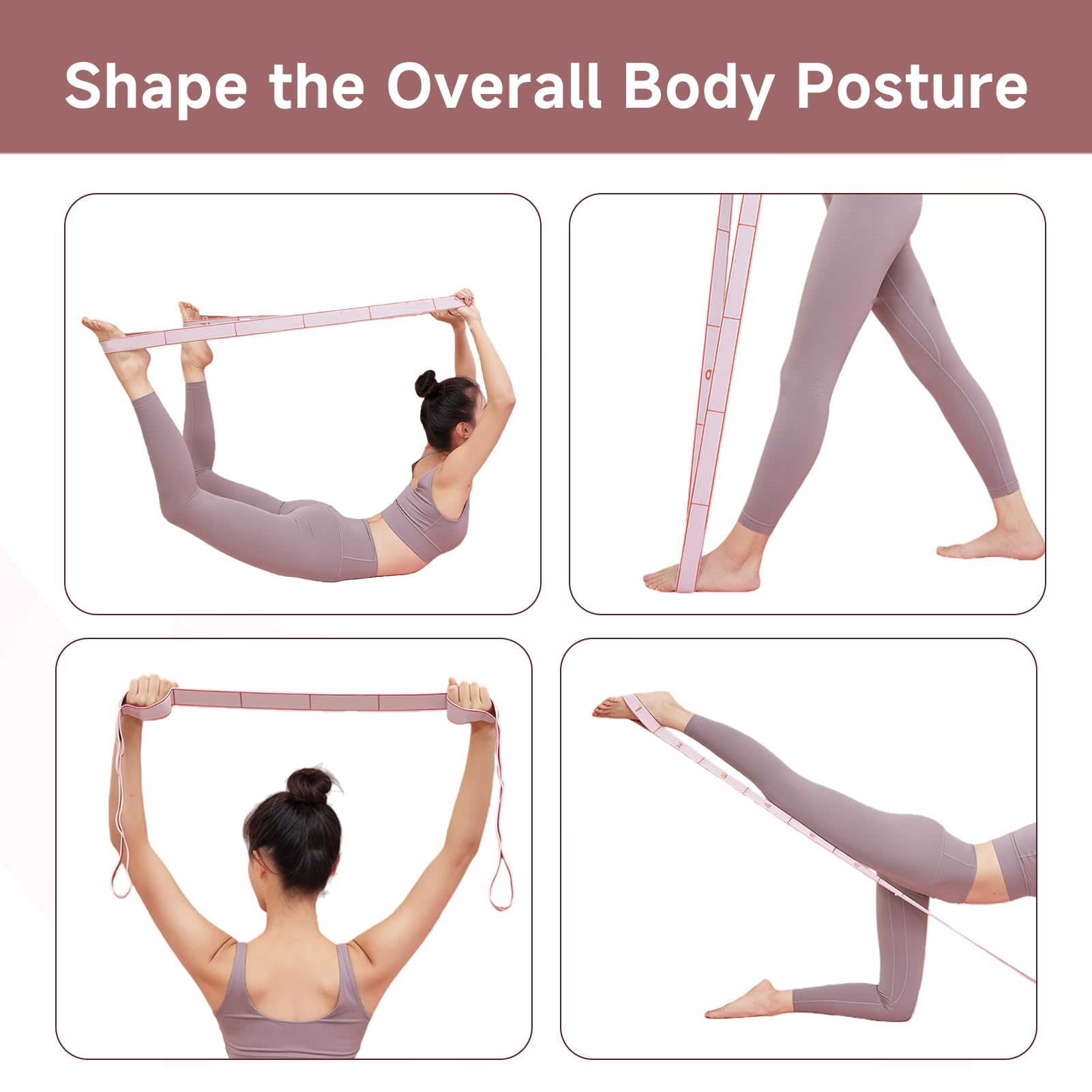 Élastique de Danse Sport avec 10 Boucles, Bande Élastique Musculation Résistance Fitness Yoga