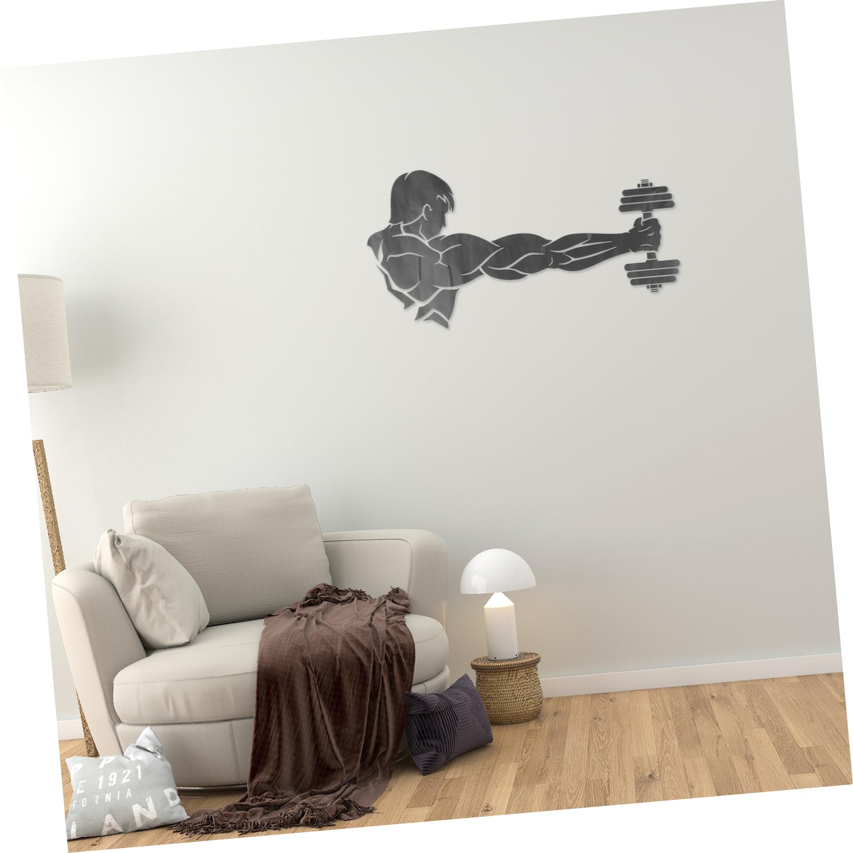 Toddmomy Autocollant Mural Sportif Sticker Décoratif Musculation Avec Athlète Tenant Un Haltère Pour Salle De Gym Et Décoration Intérieure