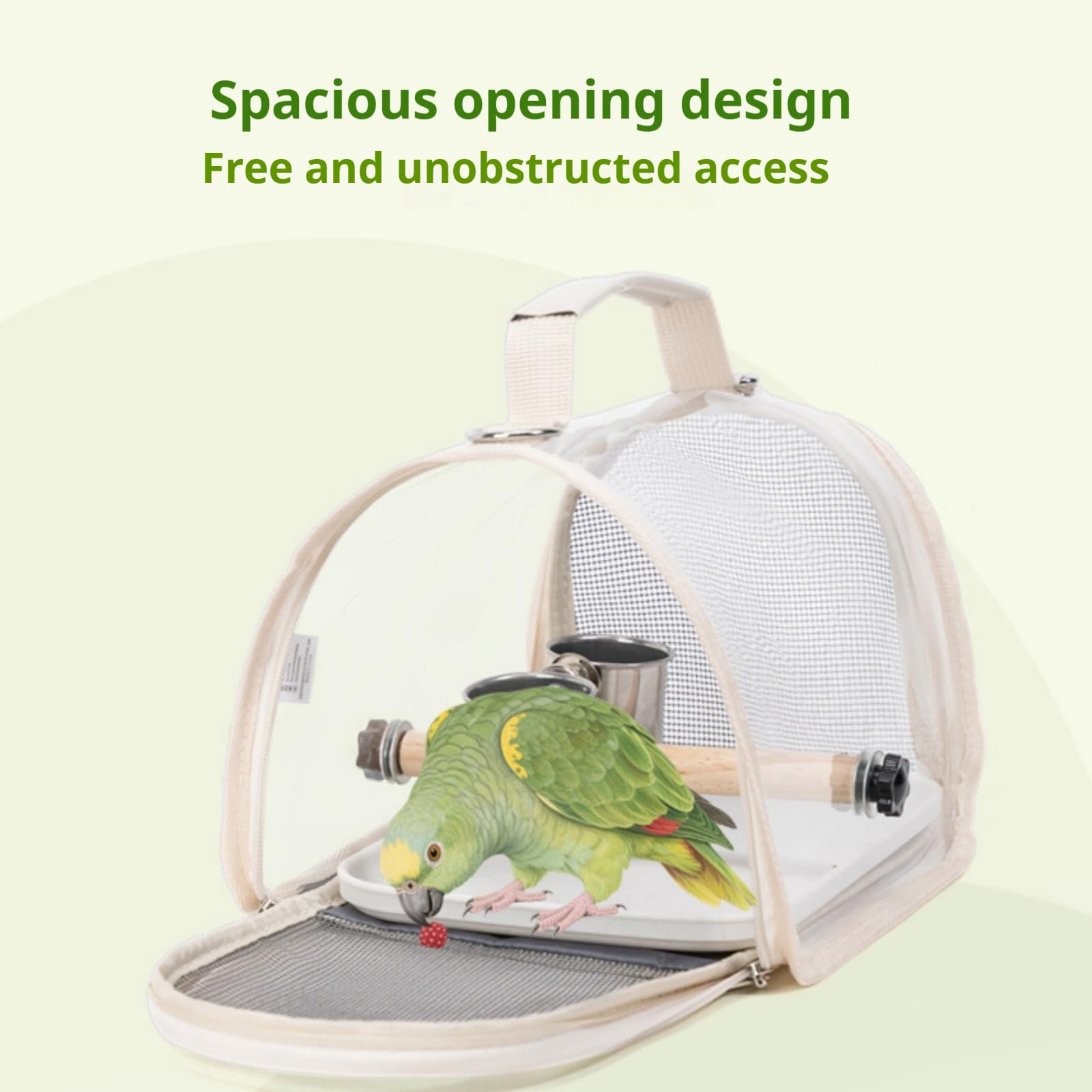 Cage de Transport aviaire,Sac de Transport pour Oiseau avec perchoir | Cage légère pour Perruche - Perroquet, Calopsitte, Cacatoès, Perruche, Conure, Voyage Extérieur, Camping, Road Trip