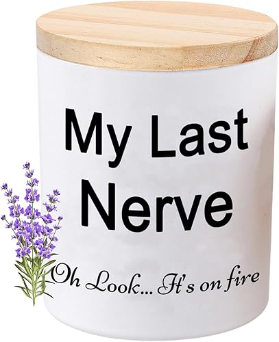 Velas de regalo para mujer, divertidas y únicas velas con texto en inglés "My Last Nerve", para el Día de la Madre, Navidad, regalo de cumpleaños