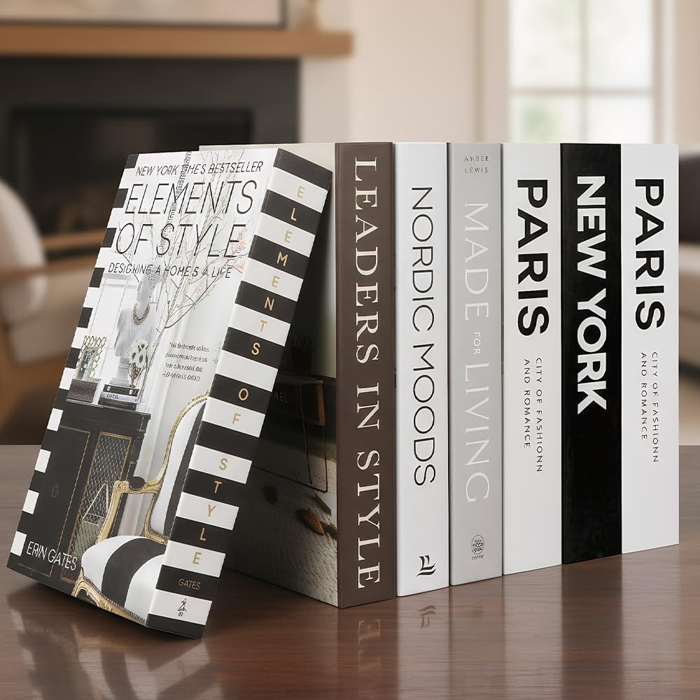 Xtrillogen 7 Pcs Decorative Books Set Coffee Table Books for Shelf Decor Fake Books for Bookshelves,Bedroom,Coffee Table and Living Rooms Suitable for Display & Decoration
